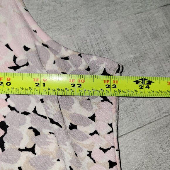 Jones Studio Sleeveless Pleated Blouse 2X Womens Abstract Pattern Polyester Pink - Picture 6 of 8